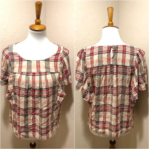 {Anthro} Maeve Priscilla Plaid Blouse - Picture 3 of 3